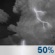 Friday Night: A slight chance of rain showers before 8pm, then a chance of showers and thunderstorms. Mostly cloudy, with a low around 51. Southwest wind 7 to 10 mph, with gusts as high as 18 mph. Chance of precipitation is 50%. Friday Night: Chance Showers And Thunderstorms