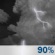 Friday Night: Showers and thunderstorms after 8pm. Mostly cloudy, with a low around 52. Southwest wind 5 to 9 mph, with gusts as high as 18 mph. Chance of precipitation is 90%. Friday Night: Showers And Thunderstorms